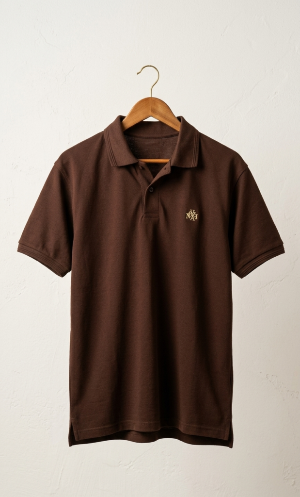 AS-NOAUZI Chocolate Brown Pique Polo