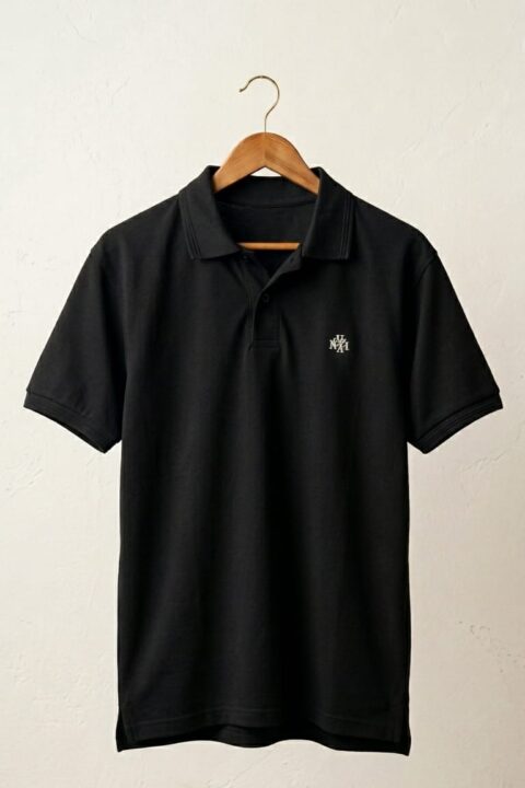 AS-NOAUZI Signature pique polo - Classic black