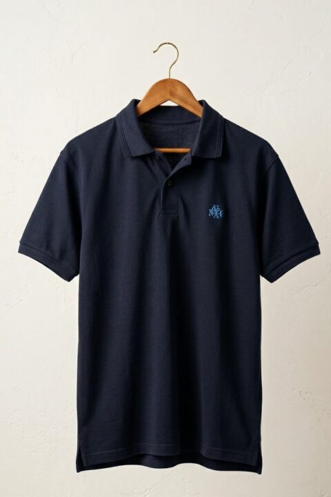 AS-NOAUZI Signature pique polo - Classic Navy blue